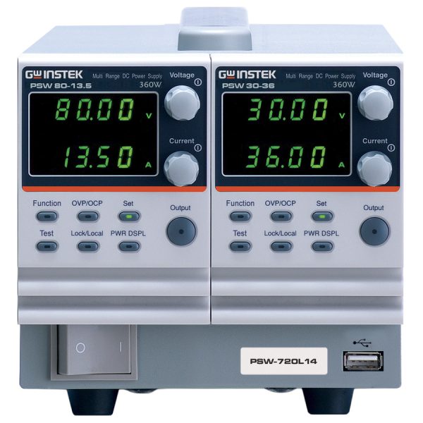 Instek PSW-720H68 DC Power Supply, Dual Channel, Prog. Switching, 250/800V, 720W, PSW-Multi Series